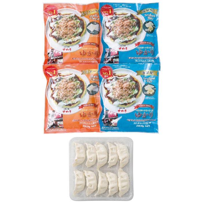 [冷凍][直送商品]ゆかり 冷凍お好み焼・ねぎ餃子セット (1280-045)