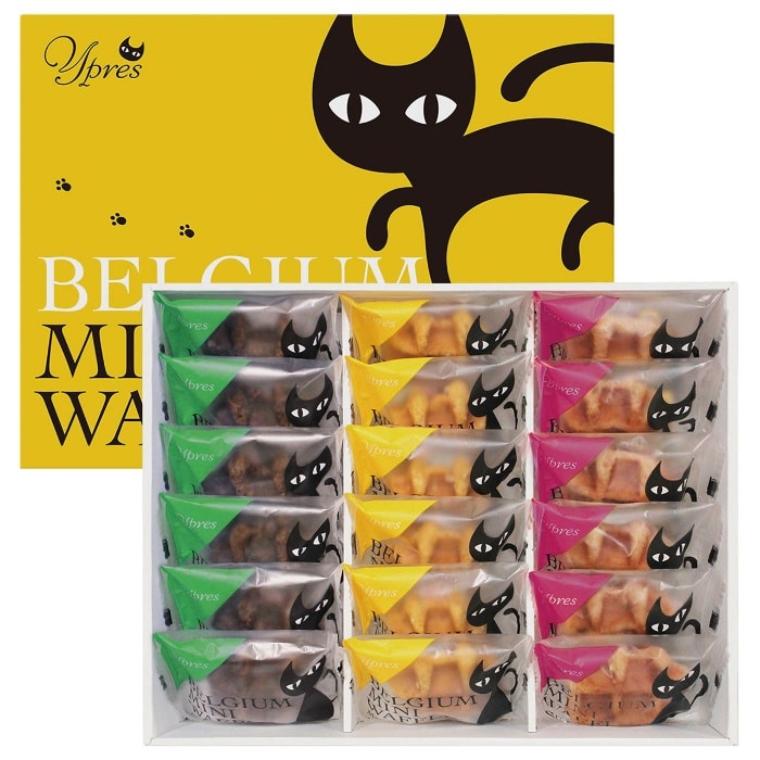 [直送商品]母の日 5/8-10お届け ヤバケイ イーペルの猫祭り ベルギーミニワッフル 【配送指定日不可】 (1851-200)