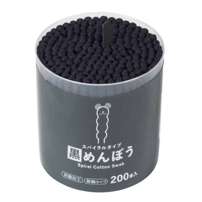 綿棒　黒スパイラル　[1個】