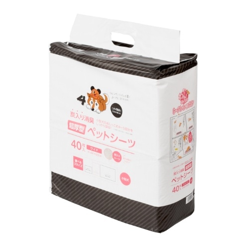 [取寄10][まとめ買い]【4個セット】炭入り超厚型ペットシーツ ワイド40枚 [4589458472943]