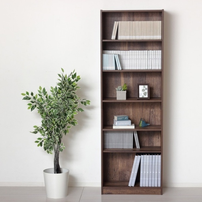 らくらく組立文庫本棚W600 25506 ダークブラウン (本州四国九州限定)