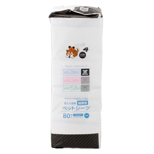 [取寄10][まとめ買い]【4個セット】炭入り超厚型ペットシーツレギュラー80枚 [4589458472936]
