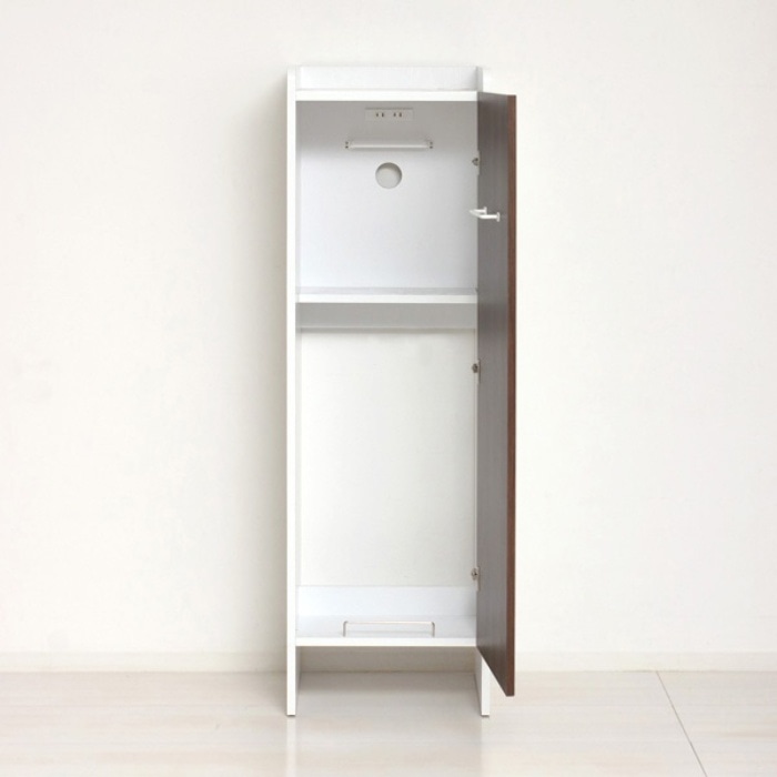 クリーナーグッズ収納 2口コンセント付き 25236 ブラウン (本州四国九州限定)