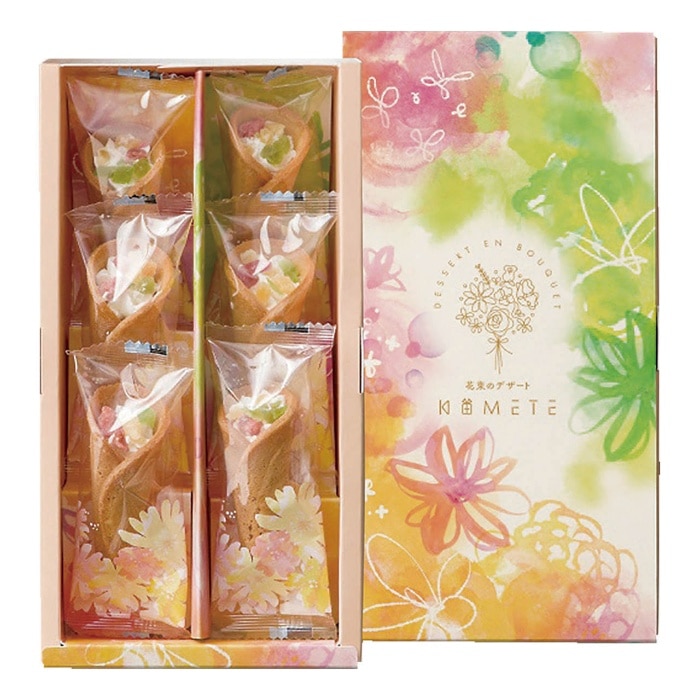 [直送商品]母の日 5/8-10お届け スフィアドームアレンジ 希 ピンク＆花束のデザート6個入ギフトセット 【配送指定日不可】 (1854-662)