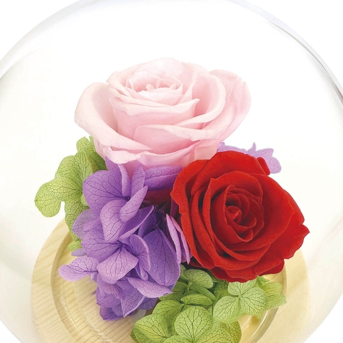 [直送商品]母の日 5/8-10お届け スフィアドームアレンジ 希 ピンク＆花束のデザート6個入ギフトセット 【配送指定日不可】 (1854-662)