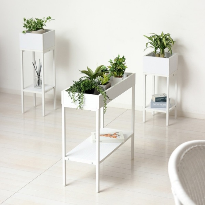 プランタースタンド棚付 ロー 23428 白木目 (本州四国九州限定)