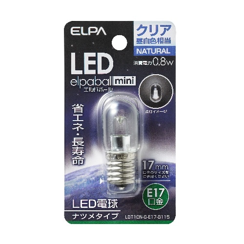 LEDナツメ形E17 LDT1CN-G-E17-G115 クリア昼白色相当