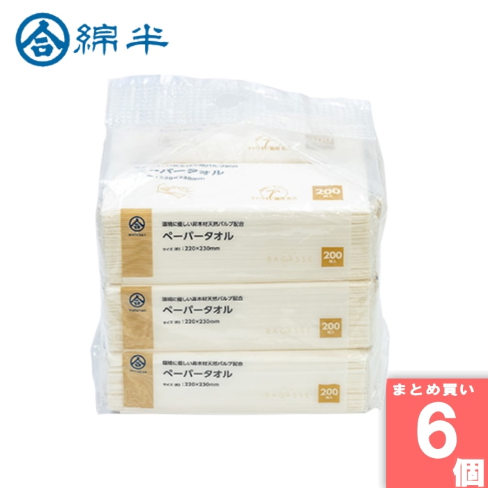 [取寄10][まとめ買い]【6個セット】ペーパータオル200枚6個パック [4589458446067]