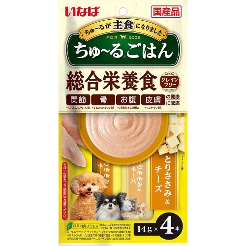 いなばペットフード ちゅ～るごはんとりささみ＆チーズ [14g×4本]