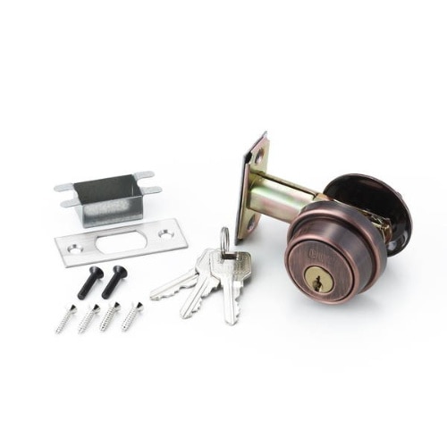 シリンダー本締錠 銅色 60mm 銅色 [1個]