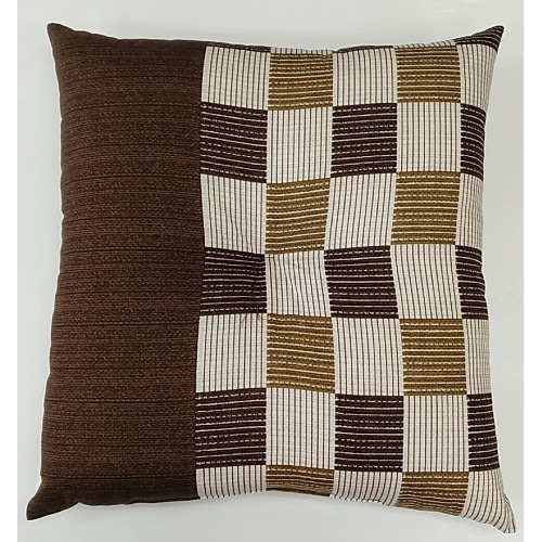 ブラウン 座布団 しじら格子[1枚]