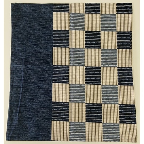 ブルー 座布団カバー しじら格子 [1枚]