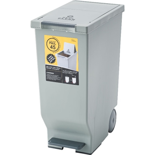[直送3]ゴミ箱 ペダル式ダストボックス スライドペダルペール 45L LFS-764GR グリーン (幅26×奥行44.5×高さ58)(本州四国九州限定)