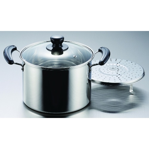 NEWだんらん ガラス蓋付兼用鍋22cm H-5872 [6.1L]