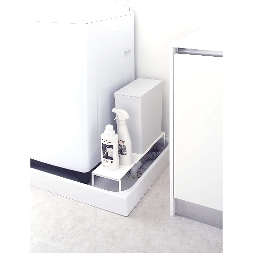 伸縮洗濯機排水口上ラック プレート ホワイト