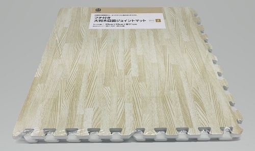 フチ付き大判木目調ジョイントマット　ＷＨ ホワイト (4枚入り)