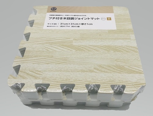 フチ付き木目調ジョイントマット　ＷＨ ホワイト (9枚入り)