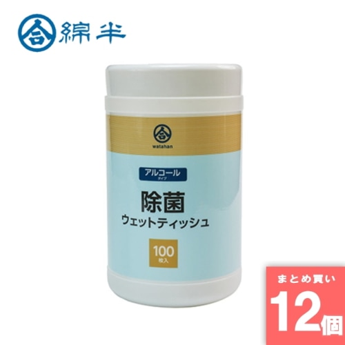 [取寄10][まとめ買い]【12個セット】アルコール除菌ウェットティッシュ 100枚入 [4589458445343]
