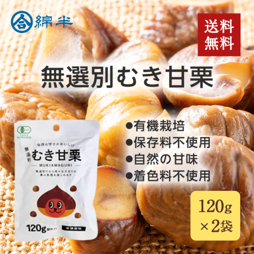 [まとめ買い]【2袋セット】無選別むき甘栗120g 【配送指定日不可】【メール便発送】 [4589458491197]