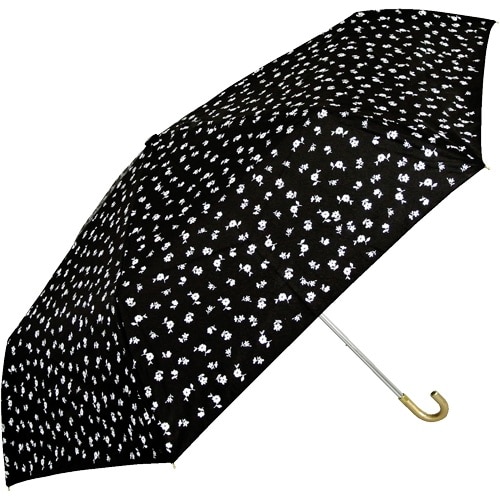 婦人折傘 小花55cm ブラック ブラック [1本]