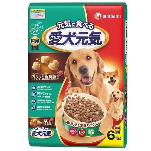 ユニ・チャーム 愛犬元気 全成長段階用 ささみ・ビーフ・緑黄色野菜入り [6kg]