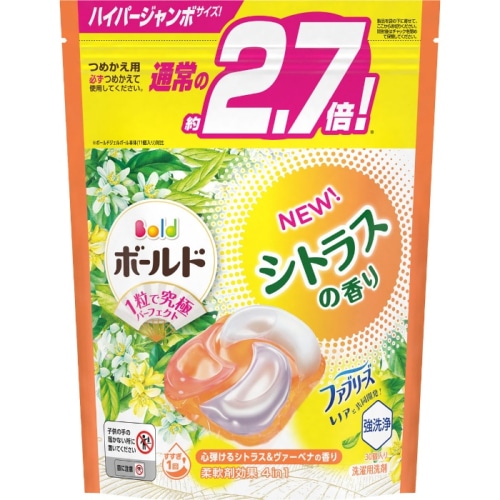 ボールドジェルボール4D 心弾けるシトラス＆ヴァーベナの香り つめかえハイパージャンボサイズ 30個