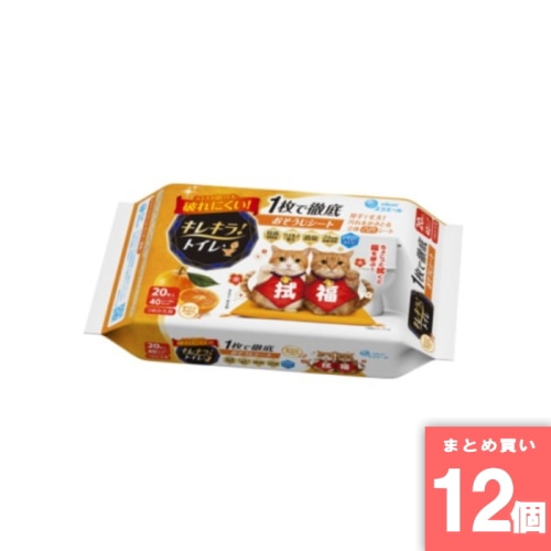 [まとめ買い]【12個セット】キレキラ! トイレクリーナー 招き猫デザイン企画品 みかんの香り つめかえ用 10枚X2P