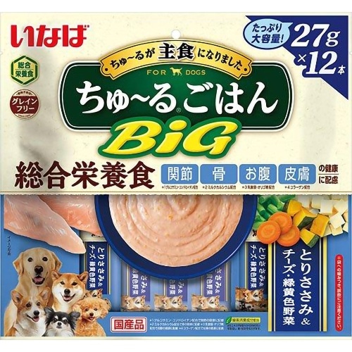 いなばペットフード ちゅ～るごはんBigささみチーズ野菜 [27g×12本]