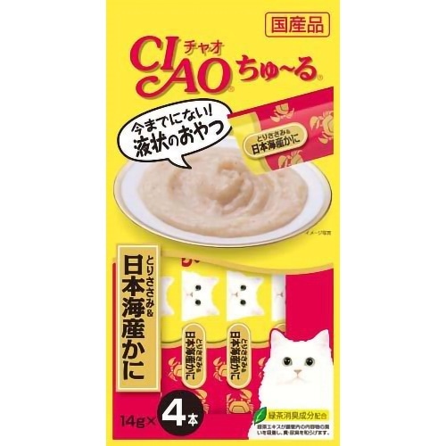 いなばペットフード いなばCIAOちゅーるとりささみ日本海かに [14g×4本]