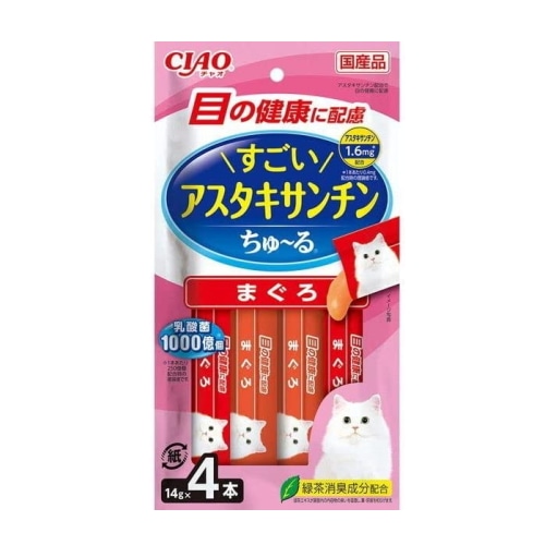 いなばペットフード チャオ すごいアスタキサンチン ちゅ～る まぐろ 14g×4本