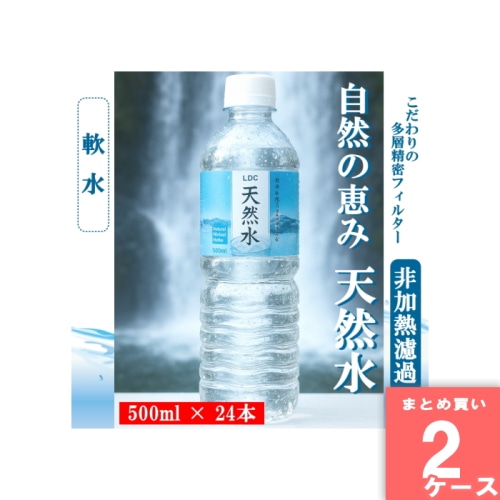[まとめ買い]【2ケース/48本】自然の恵み 天然水 500ml×24本 LDC 飲料水 ペットボトル
