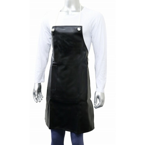 A-600 ビニールレザーエプロン ブラック