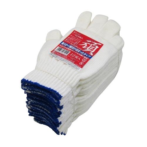 シノ2本編軍手「頑」 202906 サラシ 手首：青