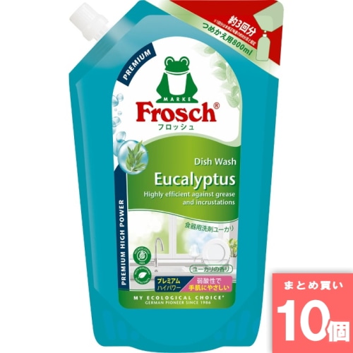 [まとめ買い]【10個セット】フロッシュ 食器用洗剤 ユーカリ プレミアム 詰替 800ml