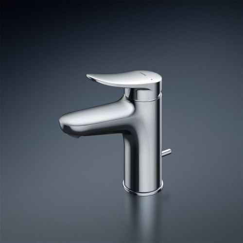 台付シングル混合水栓 TLS04302JA (エコシングル、ワンプッシュ、共用)