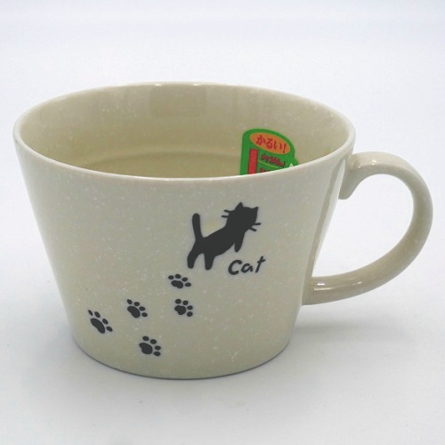 軽量スープ 足あとネコ 白