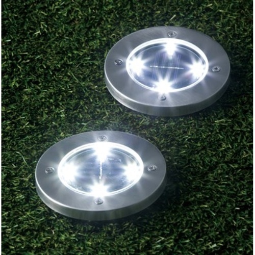 埋め込み式ソーラーライト シルバー