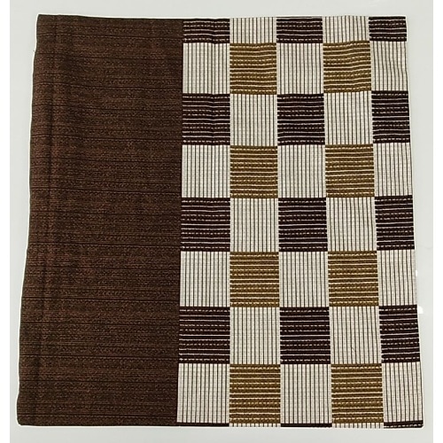 ブラウン 座布団カバー しじら格子[1枚]