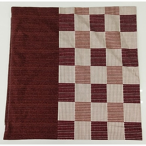 レッド 座布団カバー しじら格子[1枚]