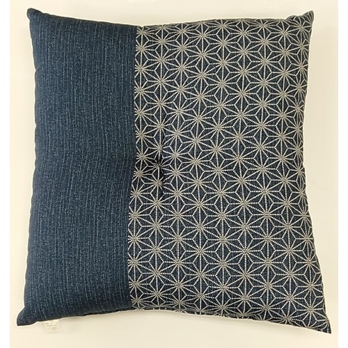 ブルー 座布団 しじら麻[1枚]