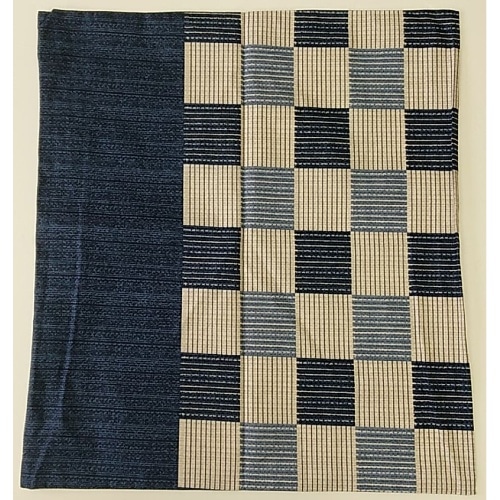 ブルー 座布団カバー しじら格子 [1枚]