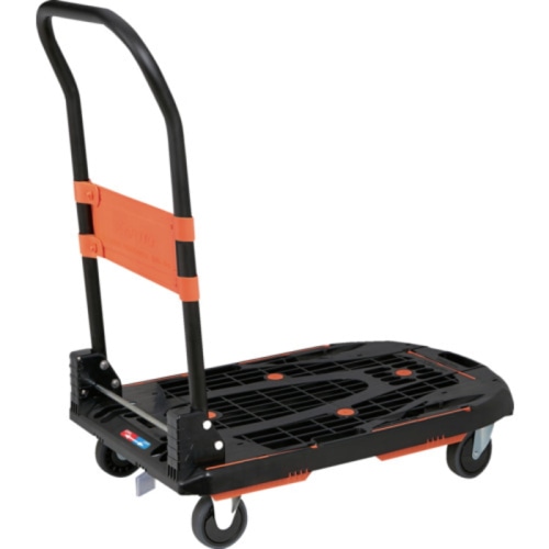 [直送5]樹脂台車 カルティオ(新型) 780X490 折畳 樹脂ストッパー付 MPK780-BK-JS