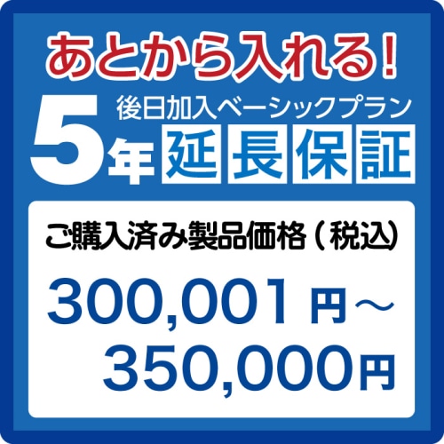 延長保証5年(後日加入)　ご購入済み製品価格(税込)300001円－350000円 AE300001