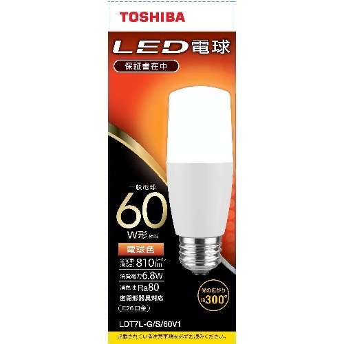 [取寄10]LED電球T型60W電球色 LDT7L-G/S/60V1 [4580625138860]