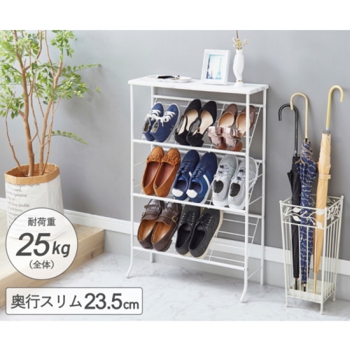 棚付きシューズラックWH K2-TSR89WH ホワイト 送料無料 即日発送