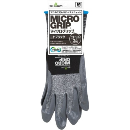 374 マイクログリップ ニトブラック M ブラック