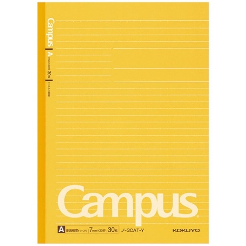 キャンパスノート(ドット罫●カラー)A罫 ノ-3CAT-Y 黄