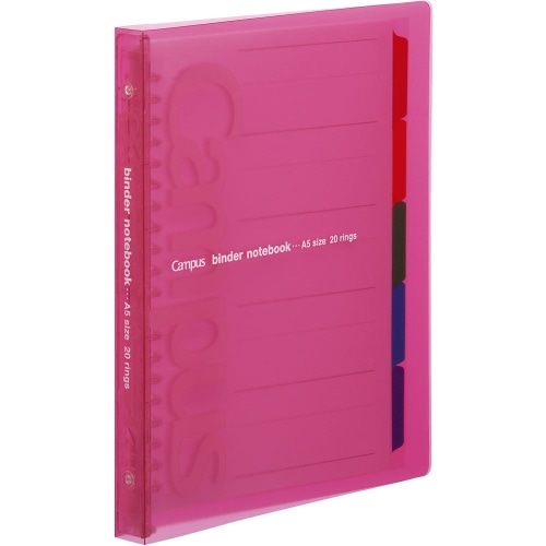 キャンパススライドバインダーA5スリム桃 ル-P133NP ピンク