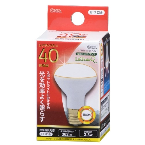 [取寄10]LED電球 レフ E17 3W 電球色 LDR3L-W-E17 A9 ホワイト [4971275607675]