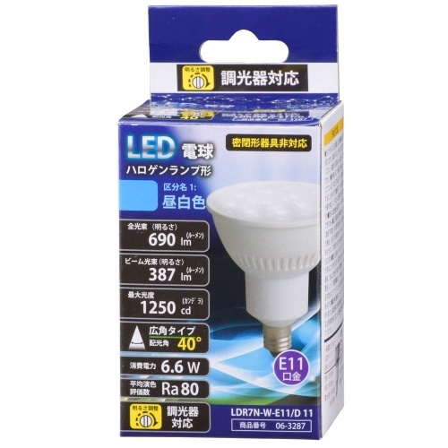 [取寄10]LED電球 ハロ E11 7W N 40 LDR7N-W-E11/D 11 ホワイト [4971275632875]